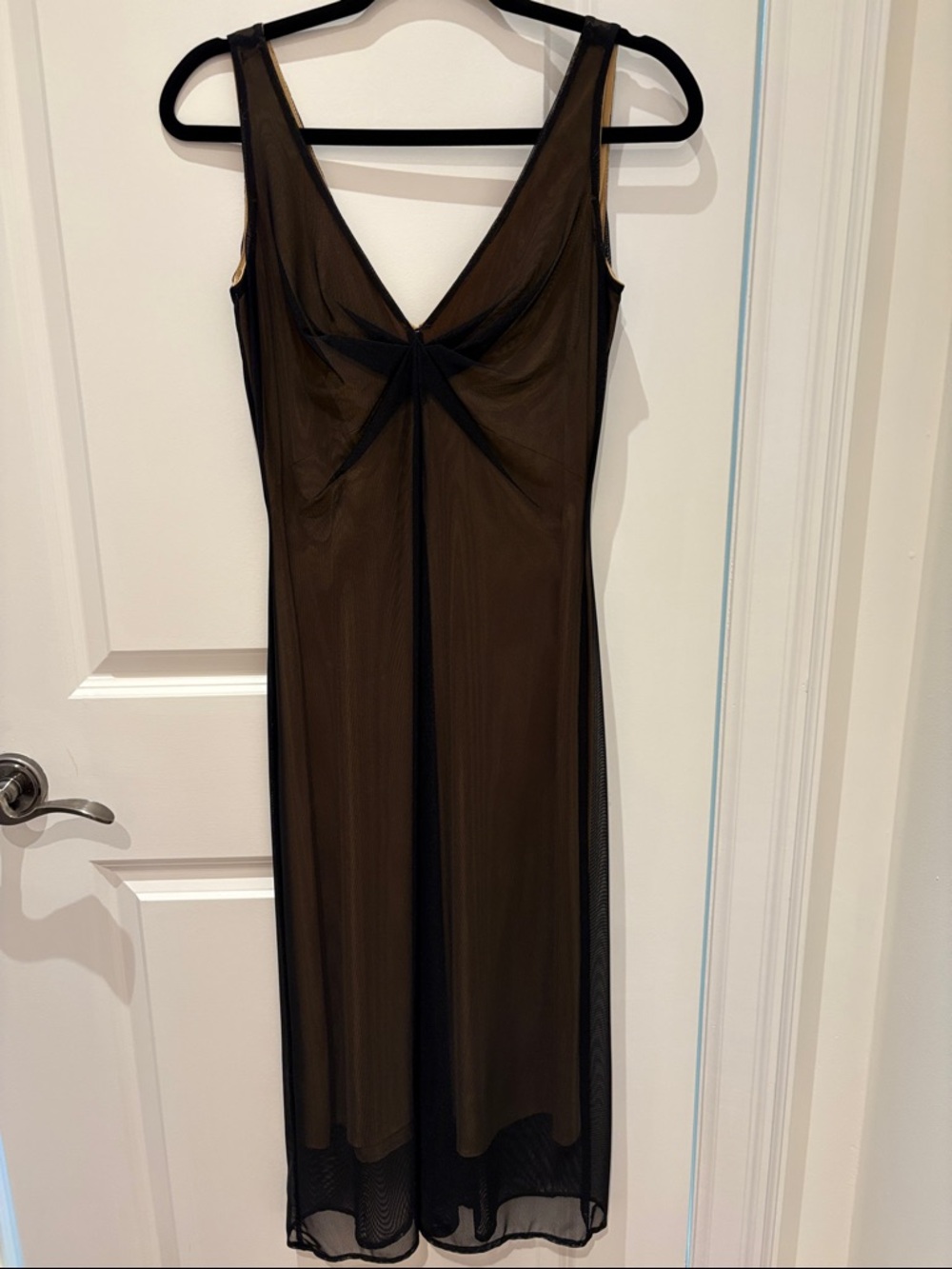 Brian Bailey Sheer V-Neck Slip Dress - Black